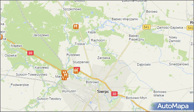 mapa Żarówka gmina Sierpc, Żarówka gmina Sierpc na mapie Targeo