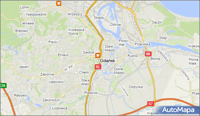 mapa Gdańska, Gdańsk na mapie Targeo