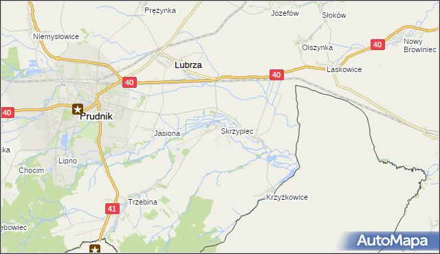 mapa Skrzypiec gmina Lubrza, Skrzypiec gmina Lubrza na mapie Targeo