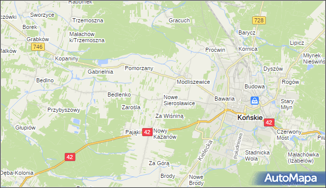 mapa Nowe Sierosławice, Nowe Sierosławice na mapie Targeo