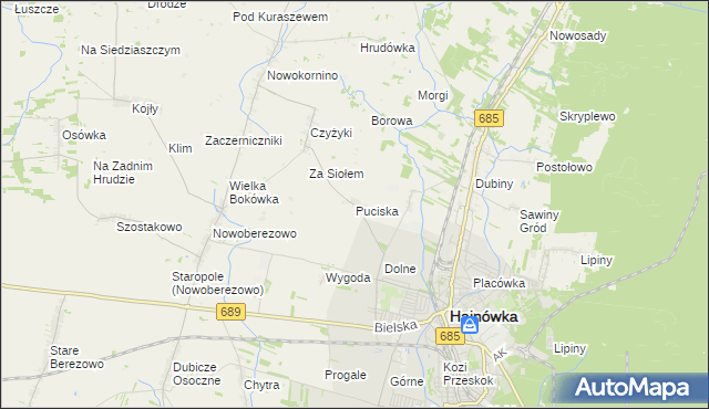 mapa Puciska, Puciska na mapie Targeo