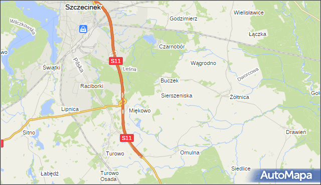 mapa Sierszeniska, Sierszeniska na mapie Targeo