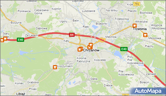 mapa Chrzanów, Chrzanów na mapie Targeo