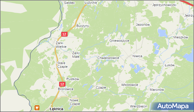 mapa Chwaliszowice, Chwaliszowice na mapie Targeo