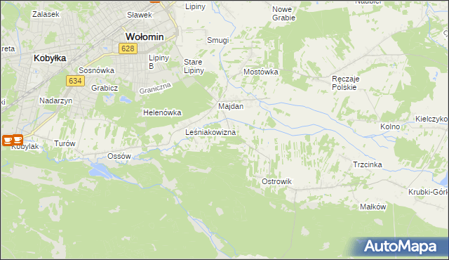 mapa Cięciwa gmina Wołomin, Cięciwa gmina Wołomin na mapie Targeo