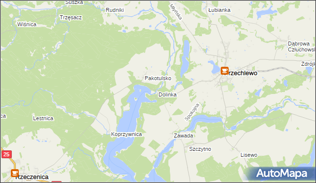 mapa Dolinka gmina Przechlewo, Dolinka gmina Przechlewo na mapie Targeo