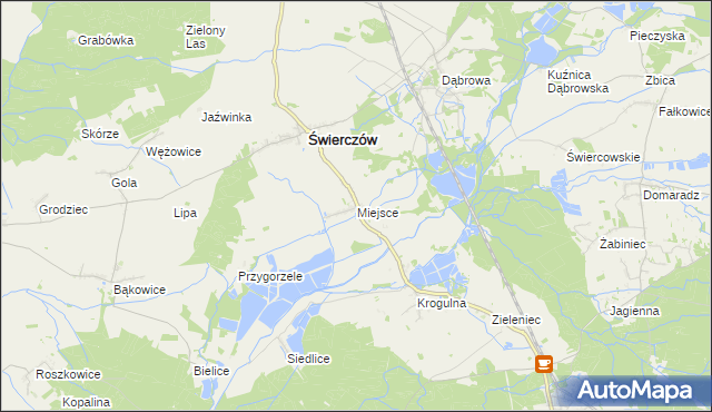 mapa Miejsce gmina Świerczów, Miejsce gmina Świerczów na mapie Targeo