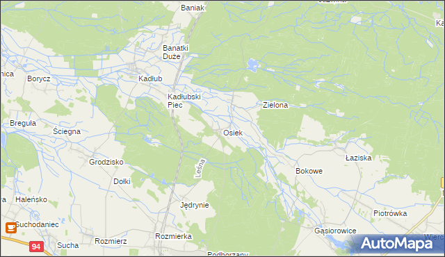 mapa Osiek gmina Strzelce Opolskie, Osiek gmina Strzelce Opolskie na mapie Targeo