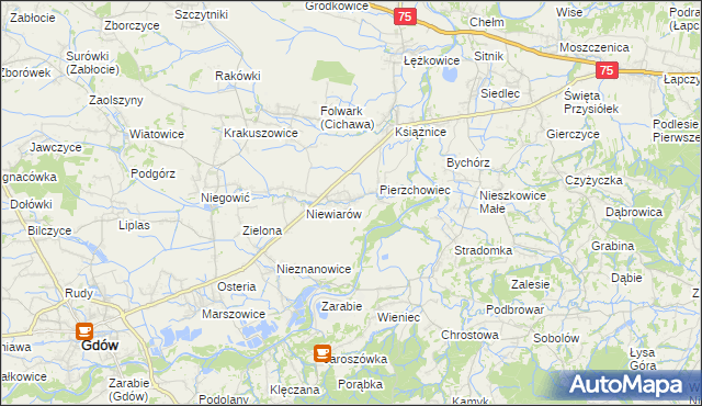 mapa Pierzchów, Pierzchów na mapie Targeo