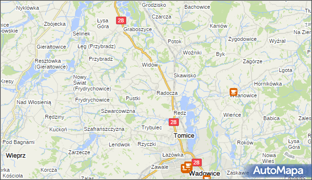 mapa Radocza, Radocza na mapie Targeo