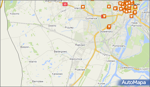 mapa Rajkowo, Rajkowo na mapie Targeo