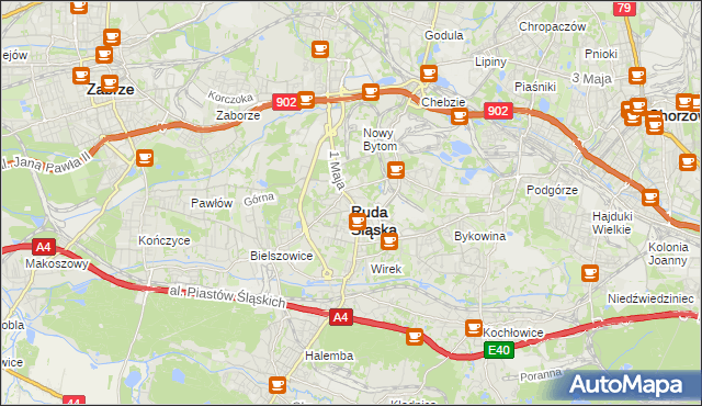 mapa Rudy Śląskiej, Ruda Śląska na mapie Targeo