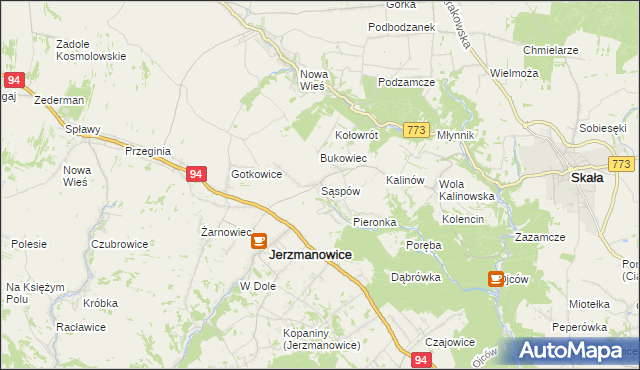 mapa Sąspów, Sąspów na mapie Targeo