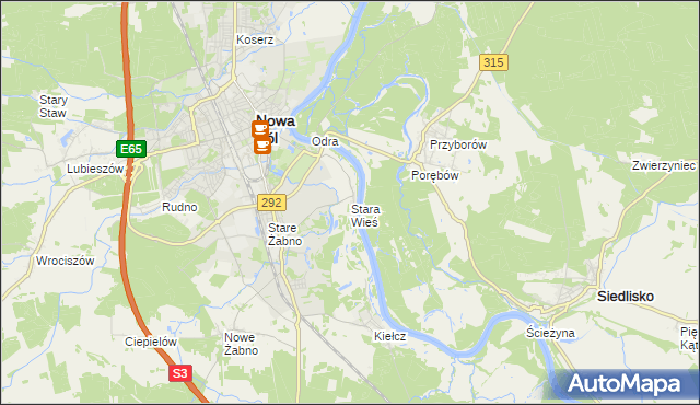 mapa Stara Wieś gmina Nowa Sól, Stara Wieś gmina Nowa Sól na mapie Targeo