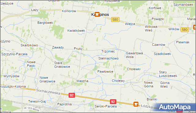 mapa Stelmachowo gmina Leszno, Stelmachowo gmina Leszno na mapie Targeo