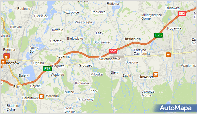 mapa Świętoszówka, Świętoszówka na mapie Targeo