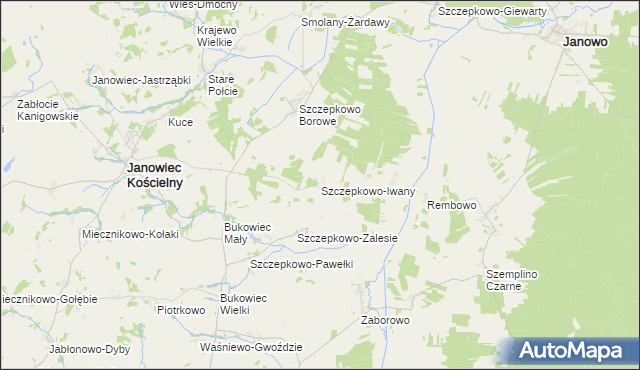 mapa Szczepkowo-Iwany, Szczepkowo-Iwany na mapie Targeo