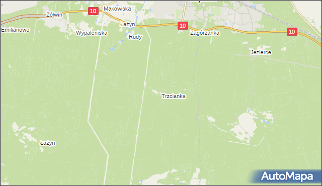 mapa Trzcianka gmina Solec Kujawski, Trzcianka gmina Solec Kujawski na mapie Targeo