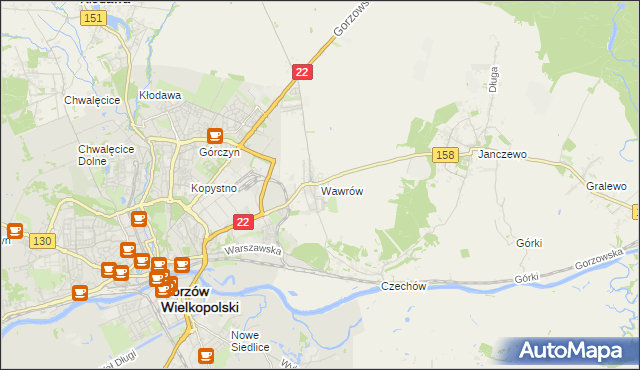 mapa Wawrów, Wawrów na mapie Targeo