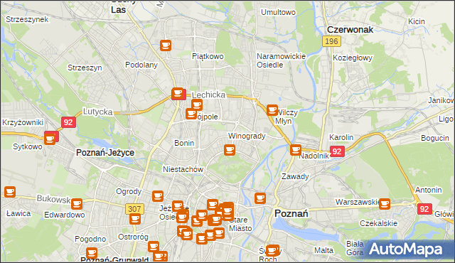 mapa Winogrady, Winogrady na mapie Targeo