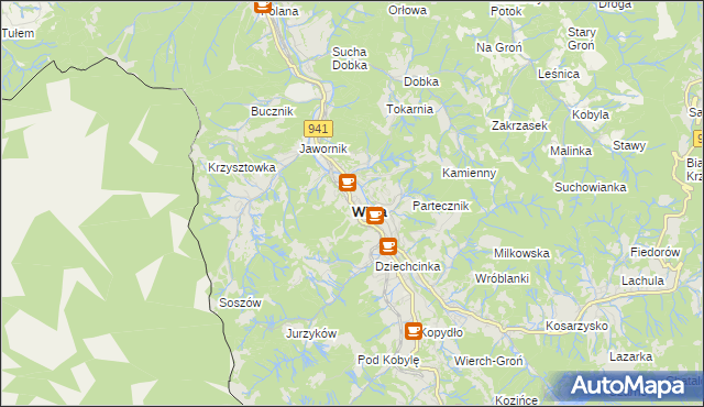 mapa Wisła, Wisła na mapie Targeo