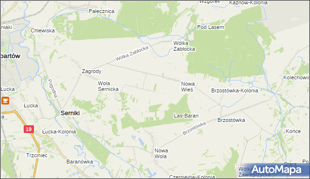 mapa Wola Sernicka-Kolonia, Wola Sernicka-Kolonia na mapie Targeo