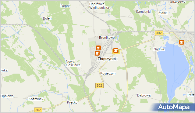 mapa Zbąszynek, Zbąszynek na mapie Targeo