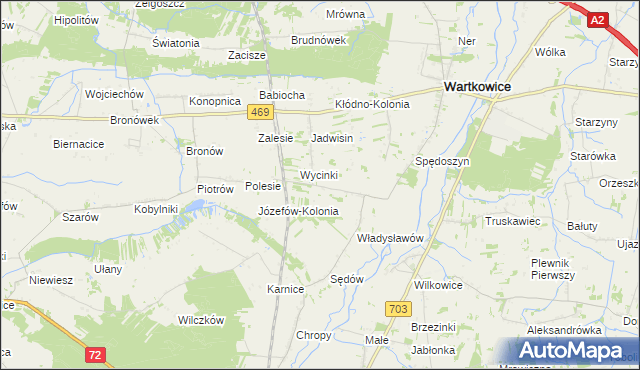 mapa Spędoszyn-Kolonia, Spędoszyn-Kolonia na mapie Targeo