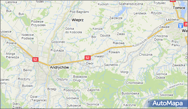 mapa Inwałd, Inwałd na mapie Targeo