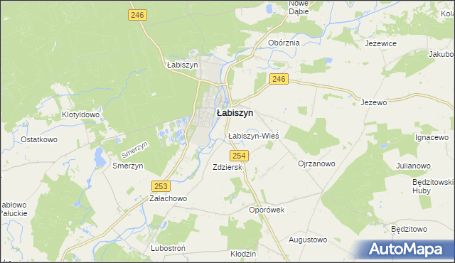 mapa Łabiszyn-Wieś, Łabiszyn-Wieś na mapie Targeo