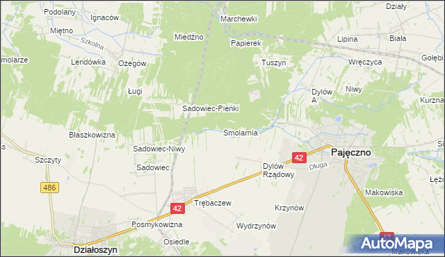 mapa Smolarnia gmina Siemkowice, Smolarnia gmina Siemkowice na mapie Targeo