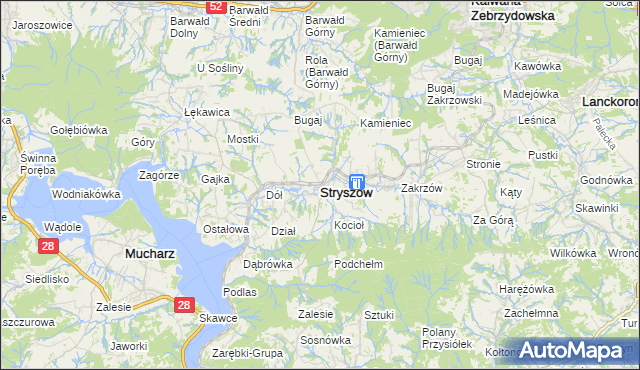 mapa Stryszów, Stryszów na mapie Targeo