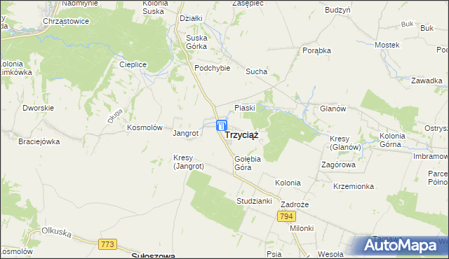 mapa Trzyciąż, Trzyciąż na mapie Targeo