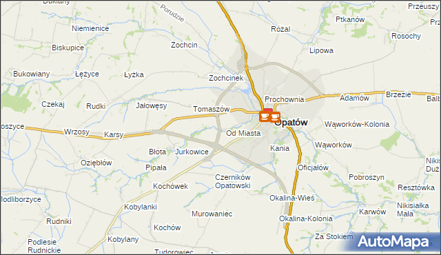mapa Marcinkowice gmina Opatów, Marcinkowice gmina Opatów na mapie Targeo