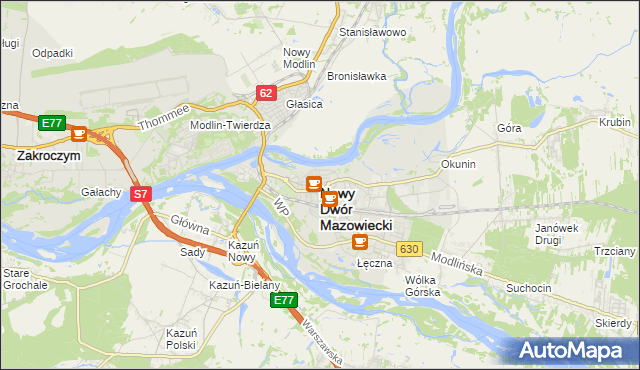 mapa Nowy Dwór Mazowiecki, Nowy Dwór Mazowiecki na mapie Targeo
