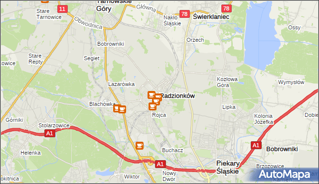 mapa Radzionków, Radzionków na mapie Targeo