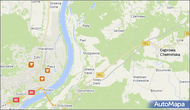 mapa Reptowo gmina Dąbrowa Chełmińska, Reptowo gmina Dąbrowa Chełmińska na mapie Targeo