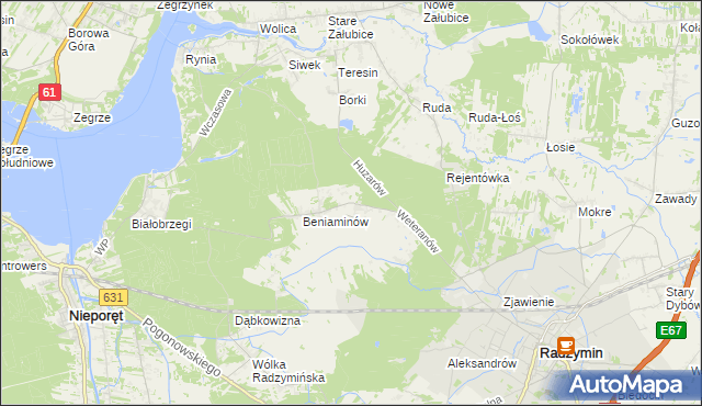 mapa Łąki gmina Radzymin, Łąki gmina Radzymin na mapie Targeo