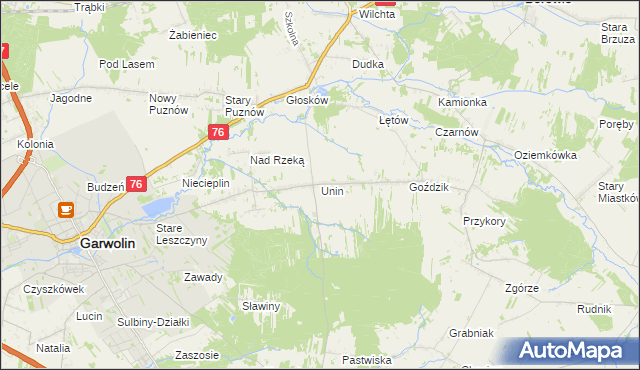 mapa Unin gmina Górzno, Unin gmina Górzno na mapie Targeo