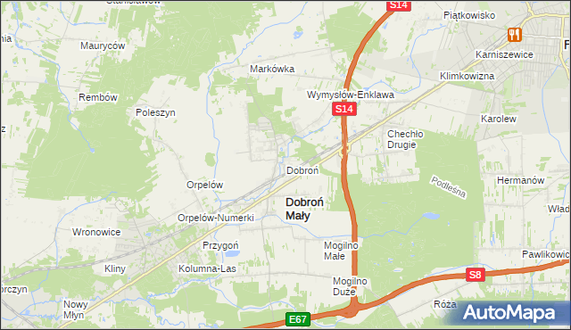 mapa Dobroń, Dobroń na mapie Targeo