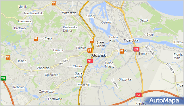 mapa Gdańska, Gdańsk na mapie Targeo