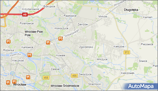 mapa Zgorzelisko, Zgorzelisko na mapie Targeo
