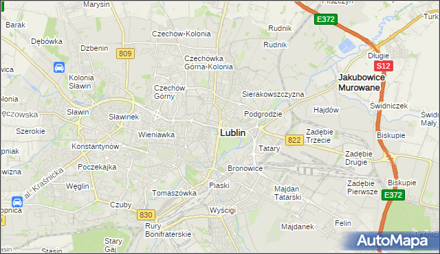 mapa Lublina, Lublin na mapie Targeo