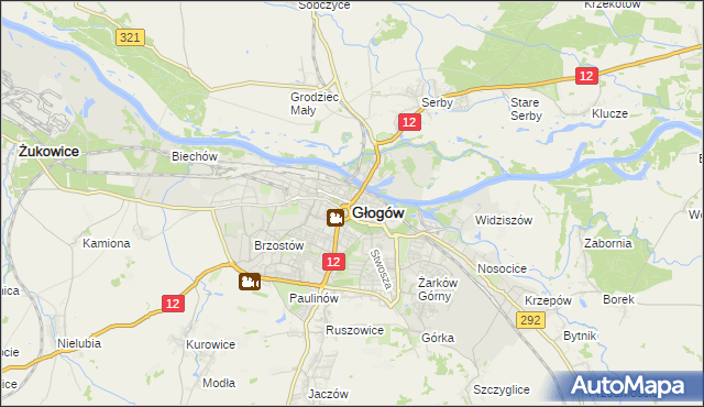 mapa Głogów, Głogów na mapie Targeo