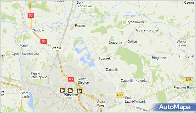 mapa Topórek, Topórek na mapie Targeo