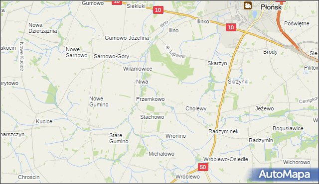 mapa Wroninko, Wroninko na mapie Targeo