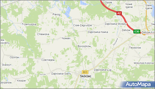 mapa Boroszków, Boroszków na mapie Targeo