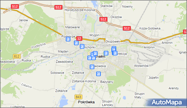 mapa Chełma, Chełm na mapie Targeo