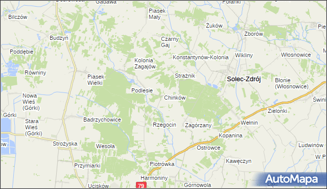 mapa Chinków, Chinków na mapie Targeo