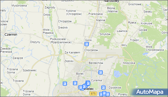 mapa Chorzelów, Chorzelów na mapie Targeo
